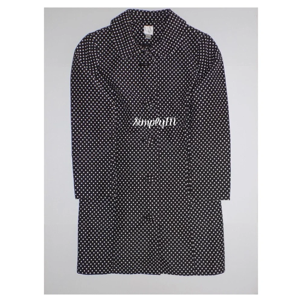 LC Lauren Conrad Black & White Polka Dots Coat - Picture 1 of 6